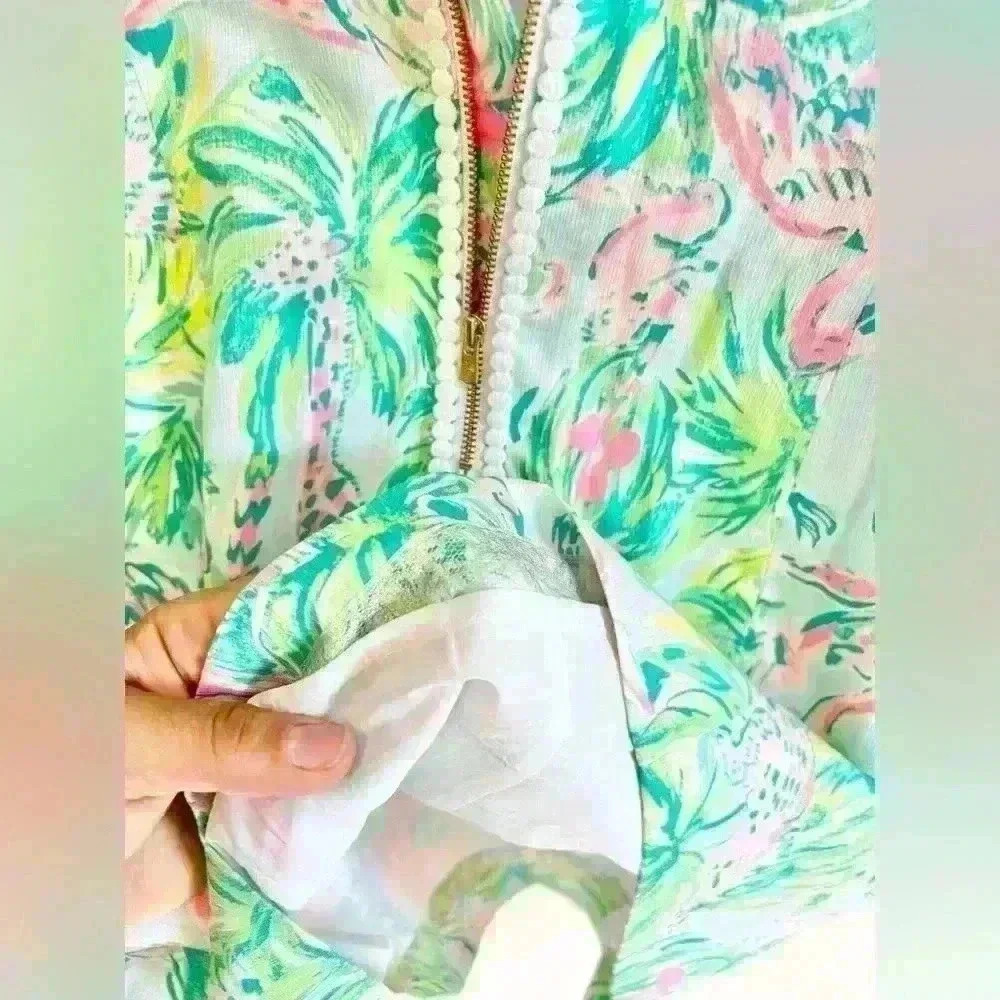 Lilly Pulitzer Mila Shift in Sea Salt Blue On Parade Dress Giraffe Elephant - Picture 6 of 8